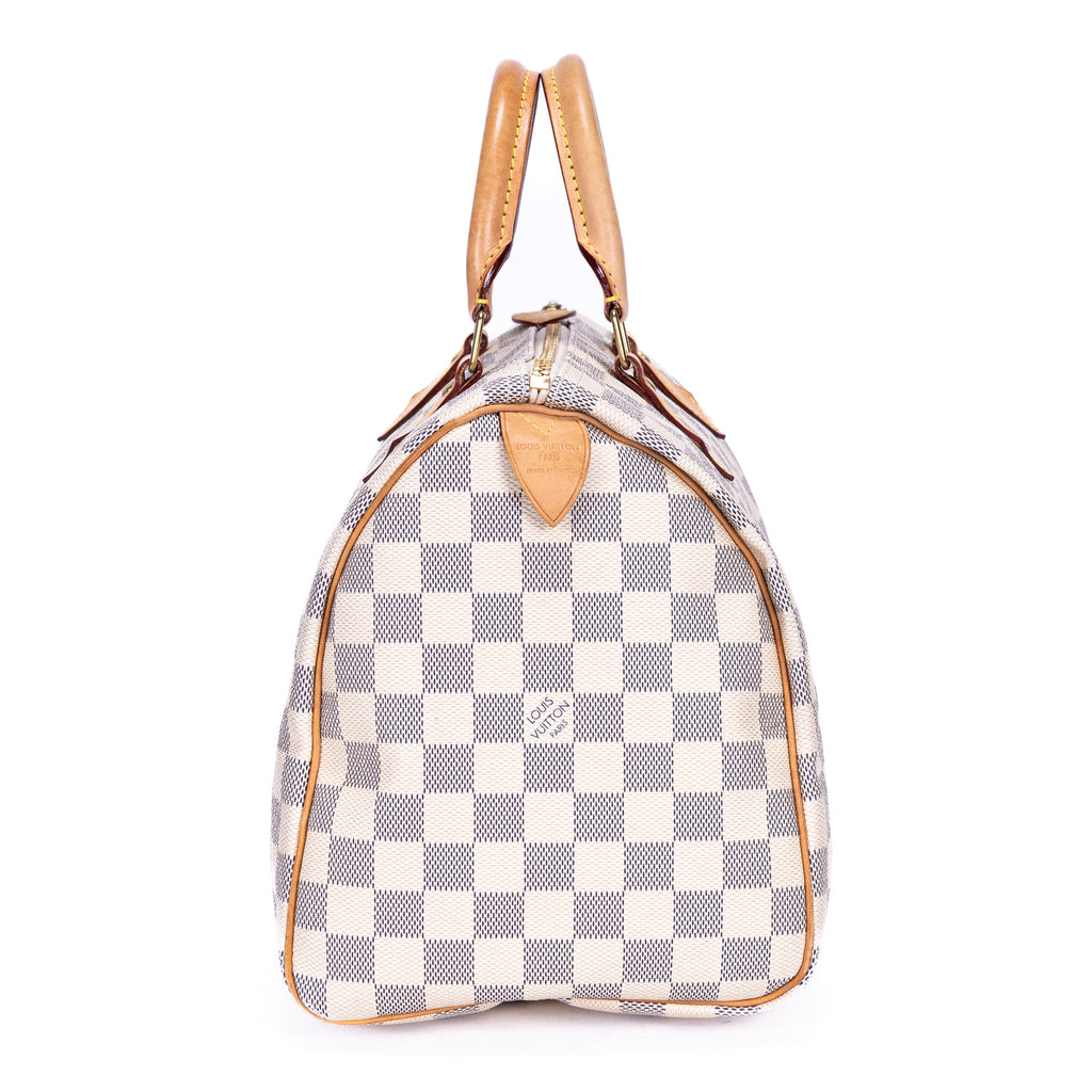 Bolso de mano Speedy 30 Damier Azur color marfil