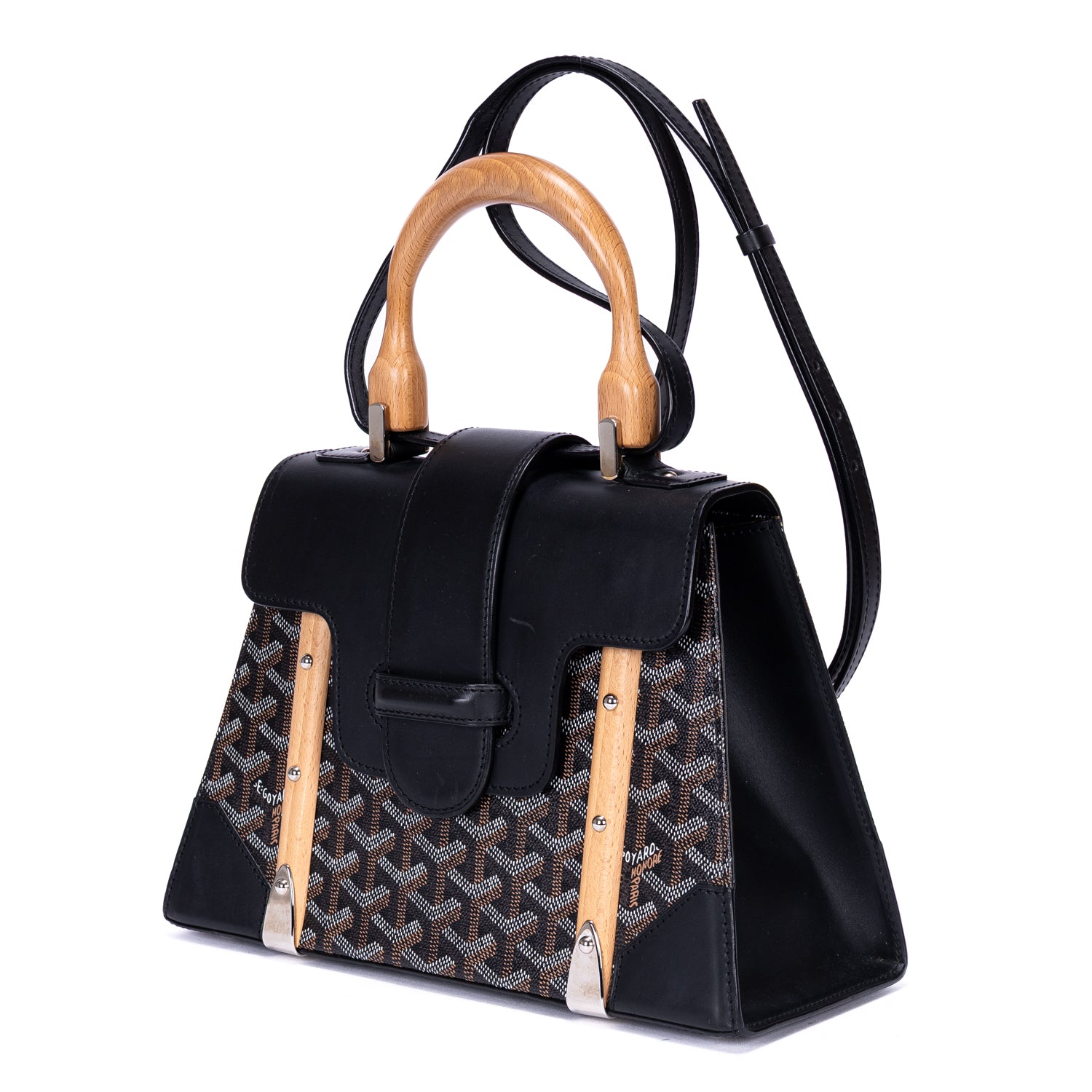 Handbag Saigon MM Black Goyardine Canvas