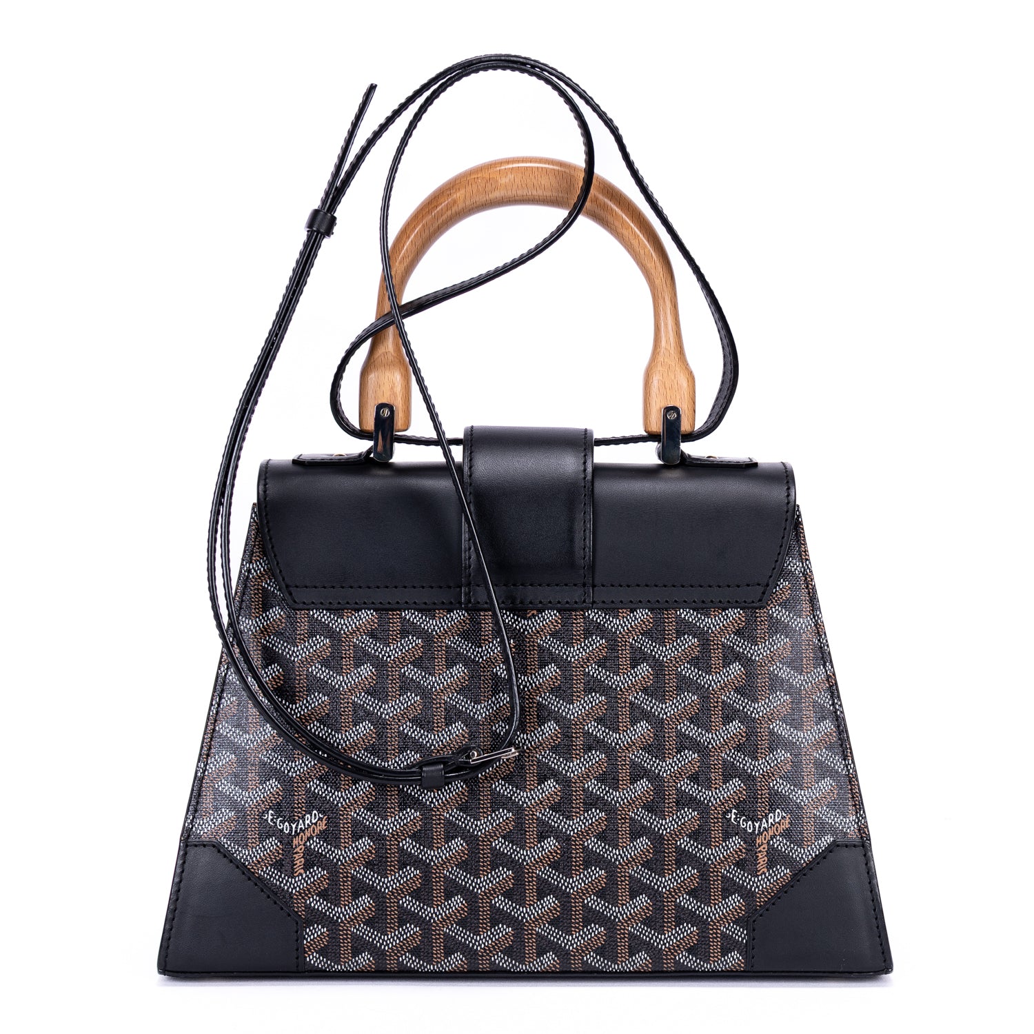 Handbag Saigon MM Black Goyardine Canvas