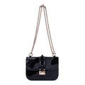 Sac à bandoulière Rockstud en daim noir et cuir lisse