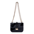 Sac à bandoulière Rockstud en daim noir et cuir lisse