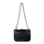Sac à bandoulière Rockstud en daim noir et cuir lisse