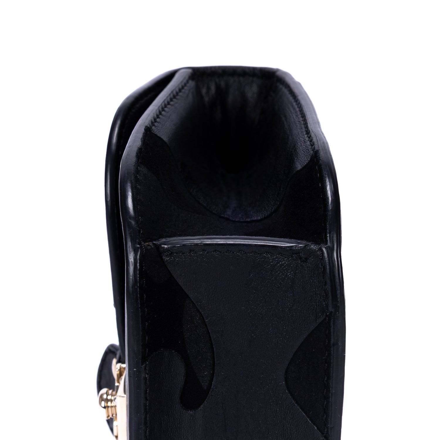 Sac à bandoulière Rockstud en daim noir et cuir lisse
