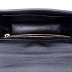 Sac à bandoulière Rockstud en daim noir et cuir lisse
