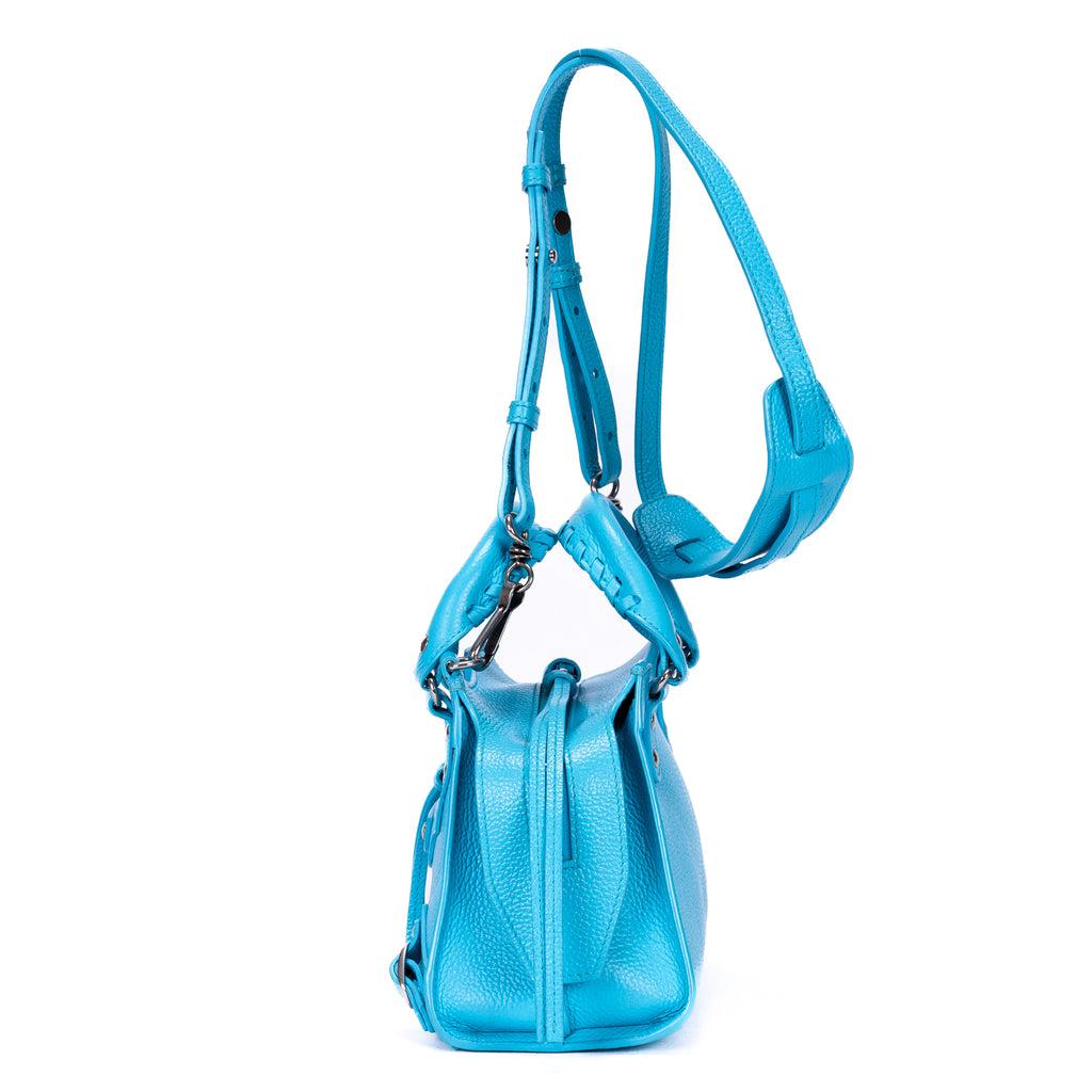 Bolso Neo Classic Mini de cuero granulado azul