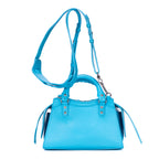 Bolso Neo Classic Mini de cuero granulado azul