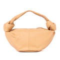 Handbag Double Mini Knot Hobo bag Mini Beige Smooth Calfskin Leather