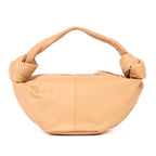 Handbag Double Mini Knot Hobo bag Mini Beige Smooth Calfskin Leather