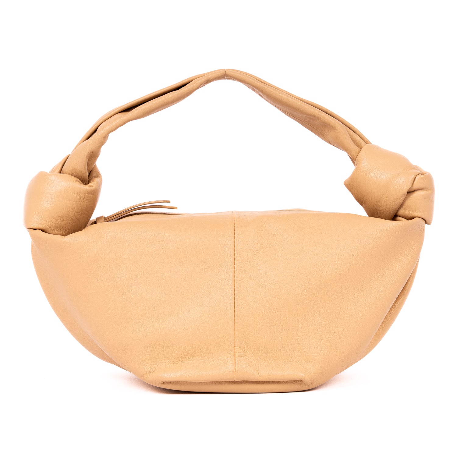 Handbag Double Mini Knot Hobo bag Mini Beige Smooth Calfskin Leather