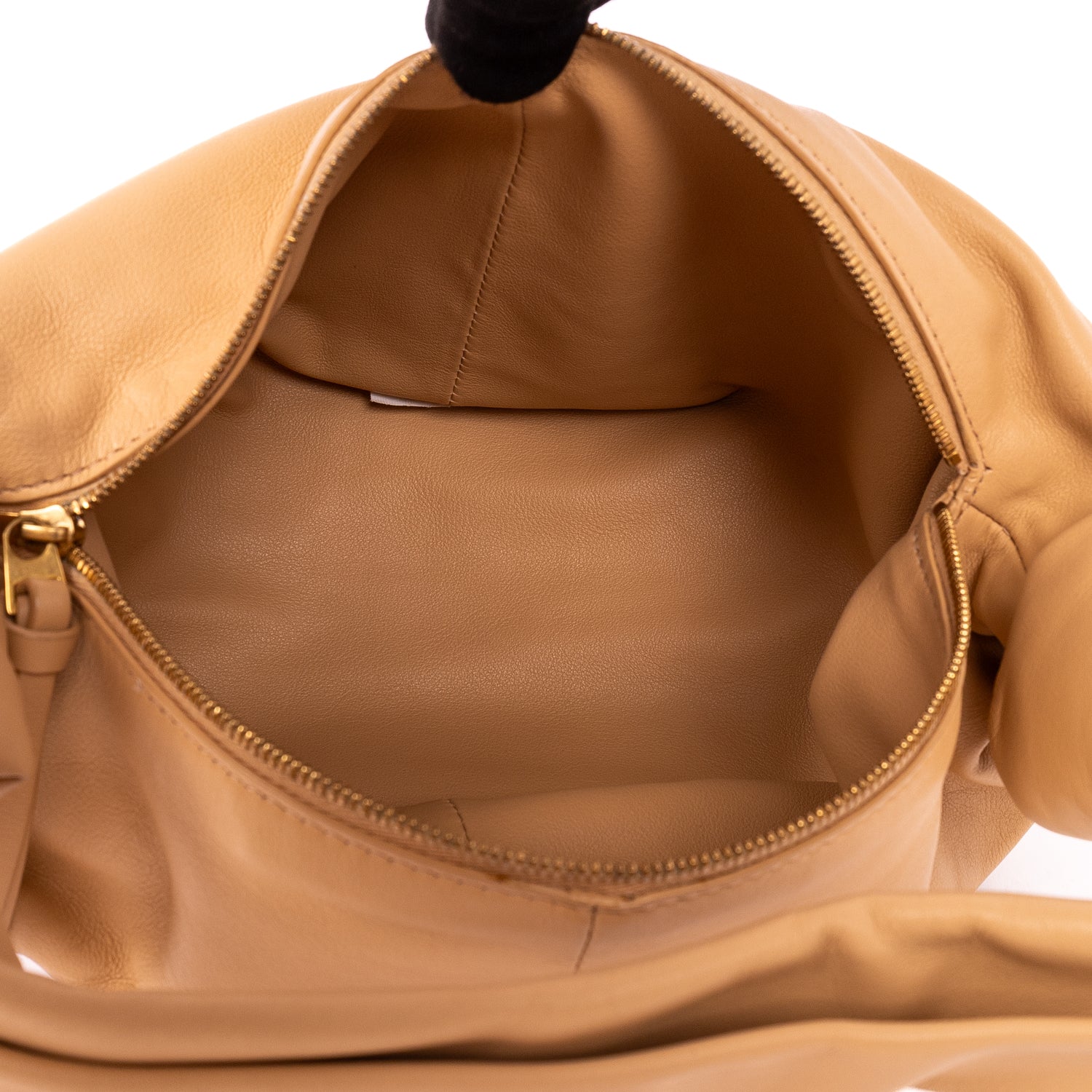 Handbag Double Mini Knot Hobo bag Mini Beige Smooth Calfskin Leather