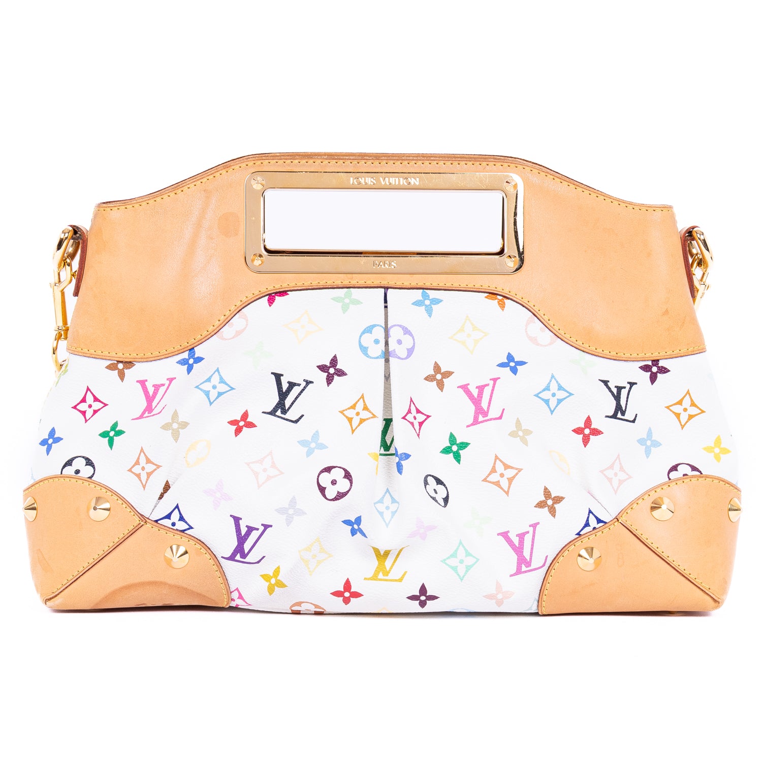 Handbag Judy MM White Monogram Multicolor Canvas