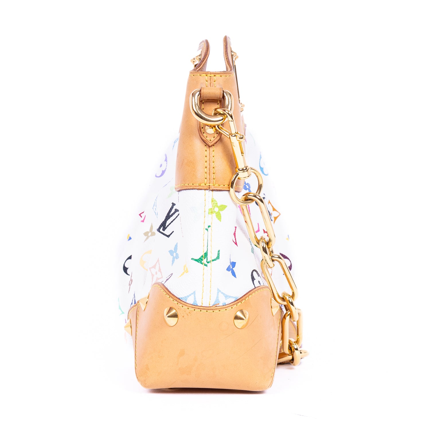 Handbag Judy MM White Monogram Multicolor Canvas