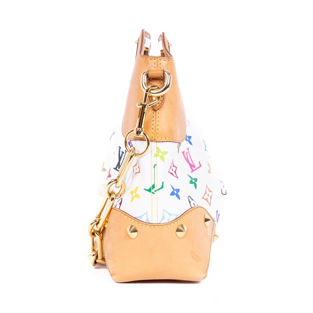Handbag Judy MM White Monogram Multicolor Canvas