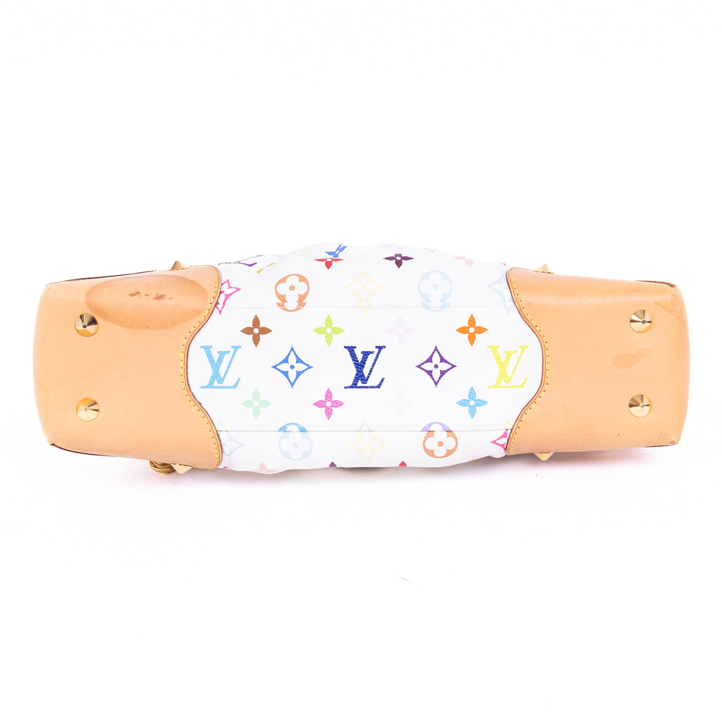 Handbag Judy MM White Monogram Multicolor Canvas