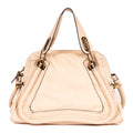 Bolso de mano mediano Paraty de piel de becerro granulada beige