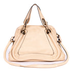 Bolso de mano mediano Paraty de piel de becerro granulada beige