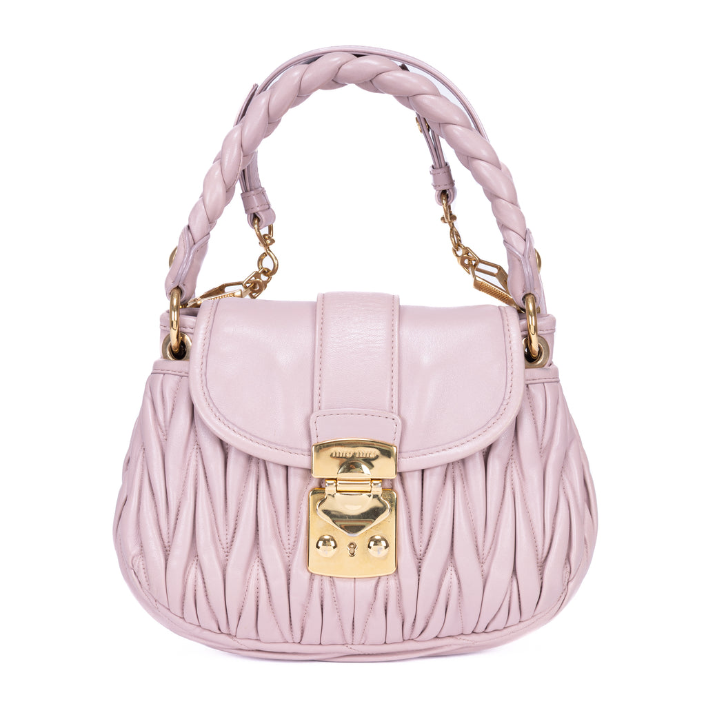 Handbag Coffer Handbag Pink Nappa Matelasse Leather