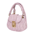 Handbag Coffer Handbag Pink Nappa Matelasse Leather