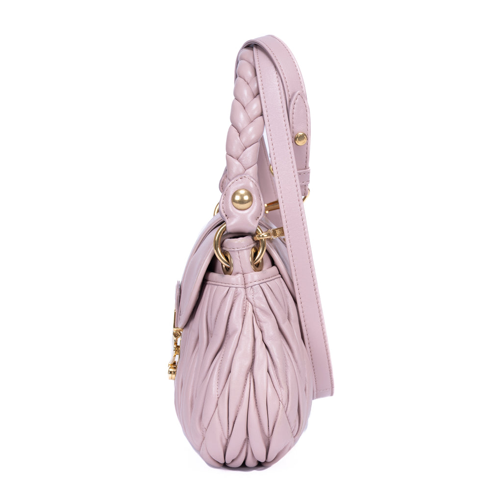 Handbag Coffer Handbag Pink Nappa Matelasse Leather