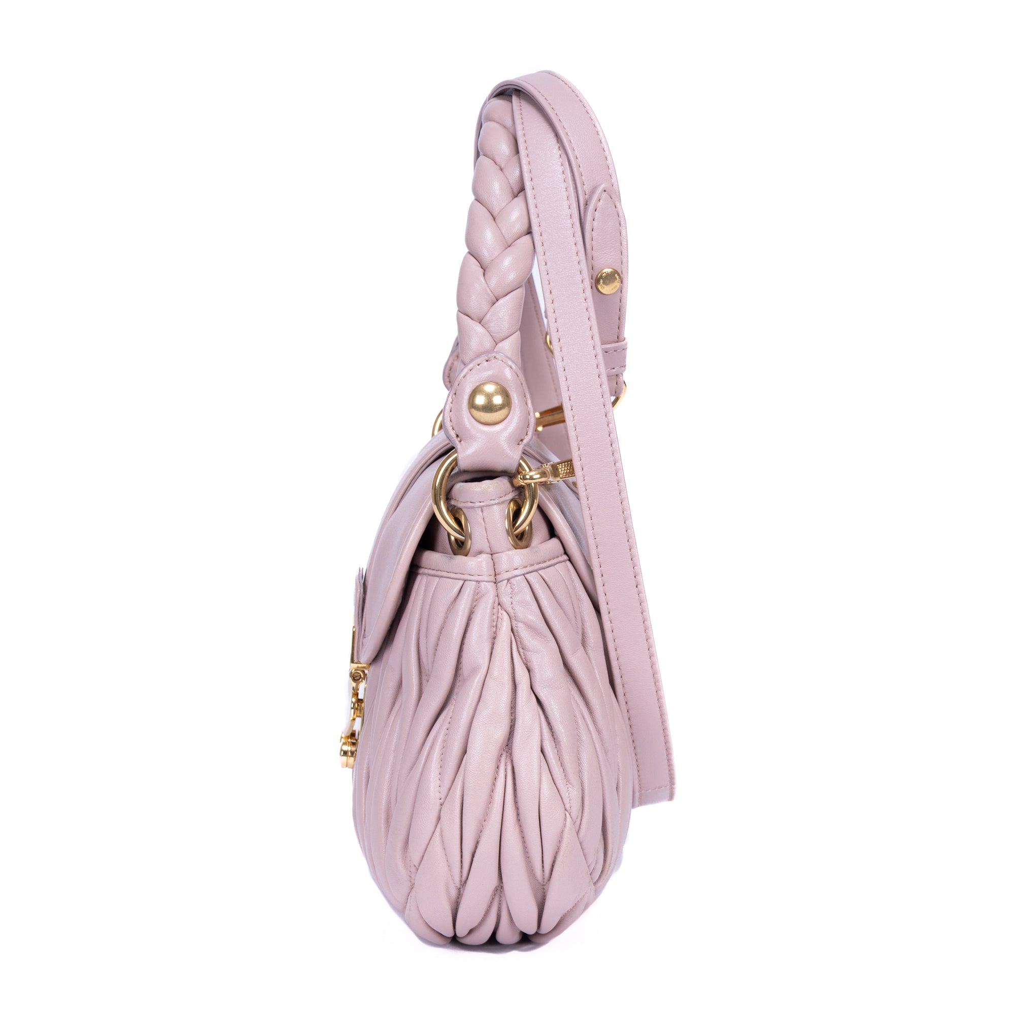 Handbag Coffer Handbag Pink Nappa Matelasse Leather