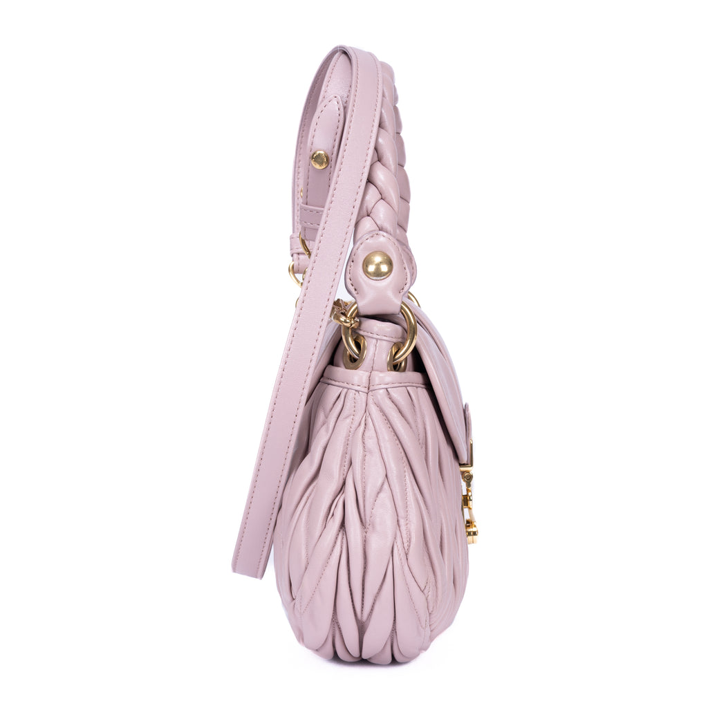 Handbag Coffer Handbag Pink Nappa Matelasse Leather