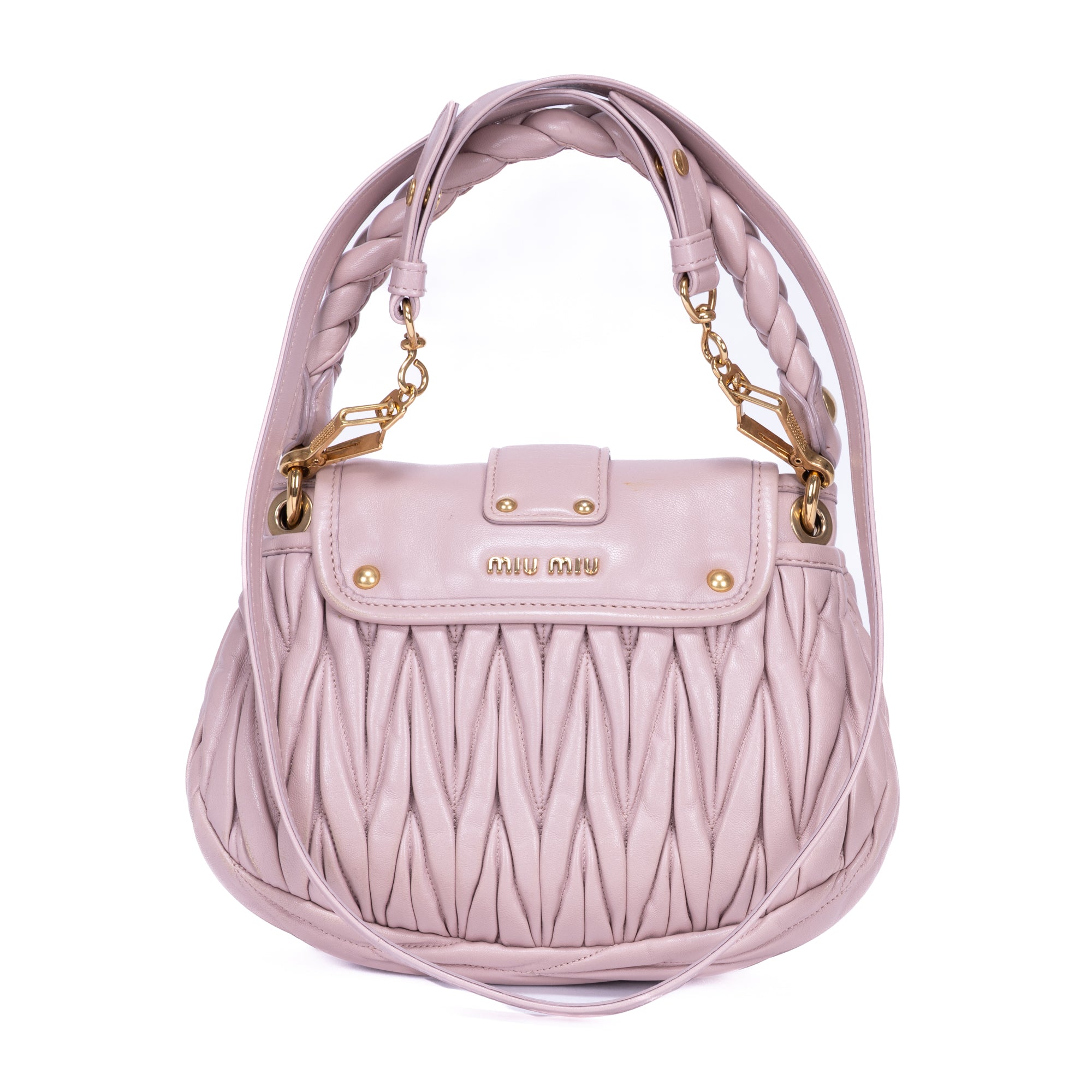 Handbag Coffer Handbag Pink Nappa Matelasse Leather