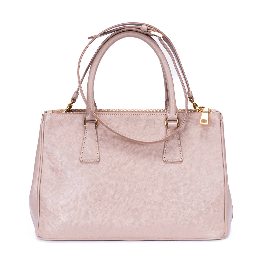 Shoulder Bag Double Zip Galleria Tote Small Pink Saffiano Lux Leather