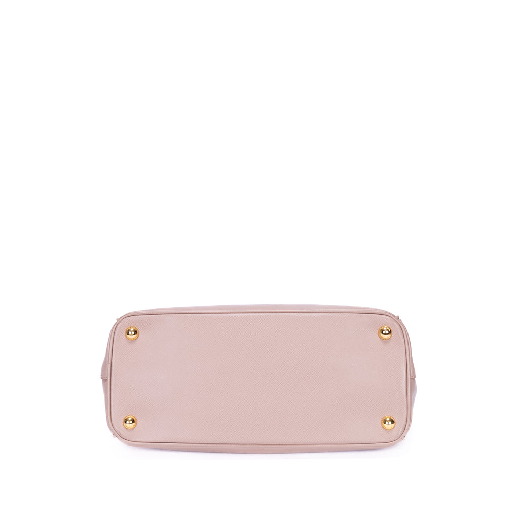 Shoulder Bag Double Zip Galleria Tote Small Pink Saffiano Lux Leather