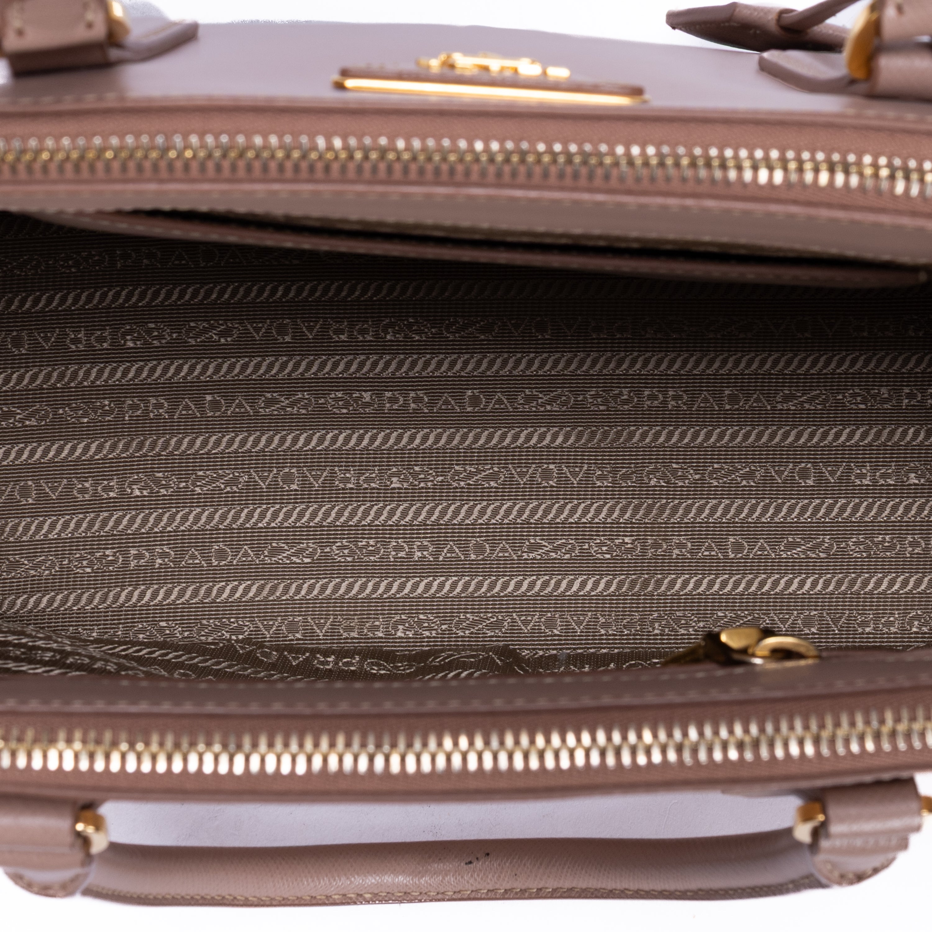 Shoulder Bag Double Zip Galleria Tote Small Pink Saffiano Lux Leather