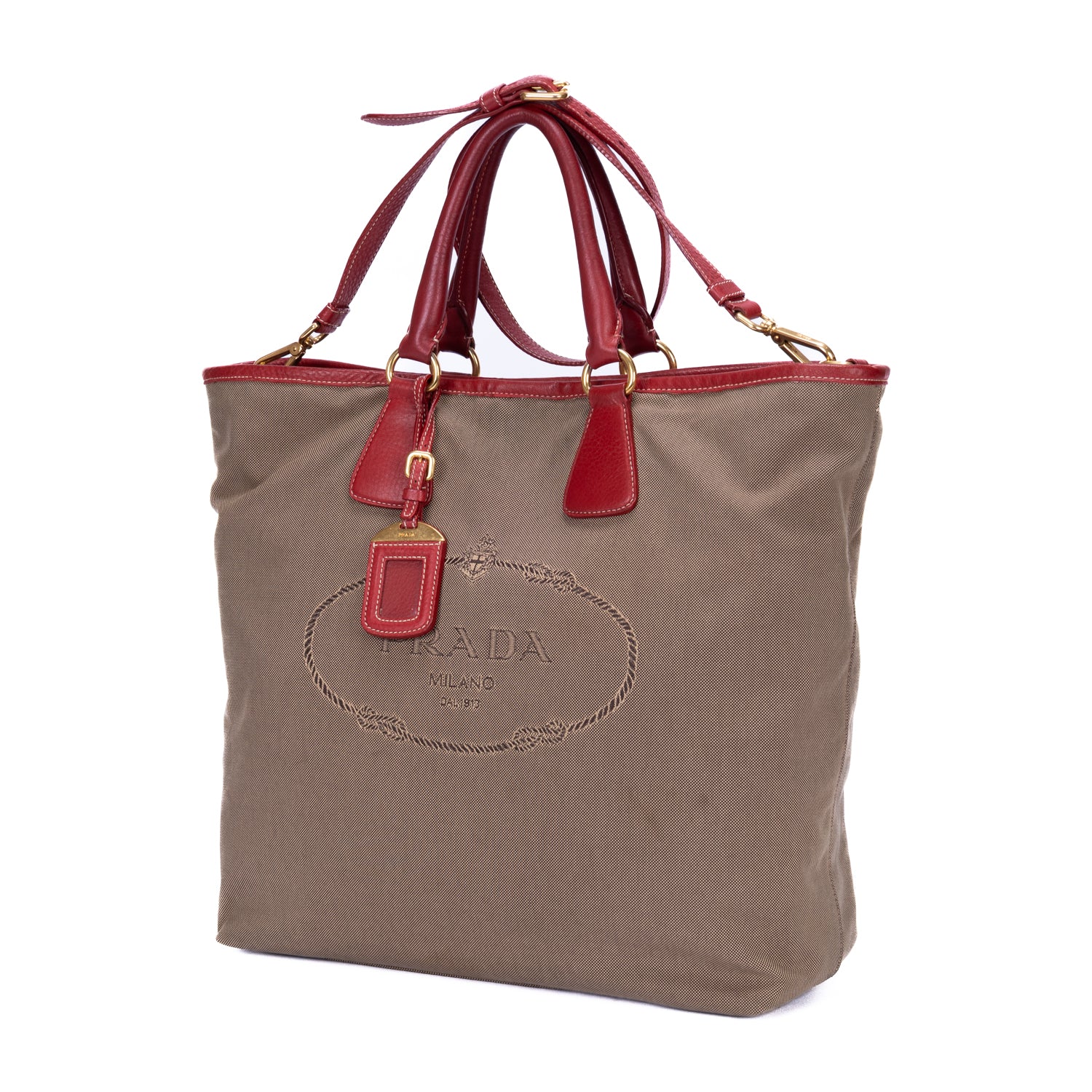 Handbag Jacquard Logo Tote Khaki Jacquard Logo Canvas