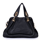Sac porté épaule Paraty moyen en cuir de veau grainé noir