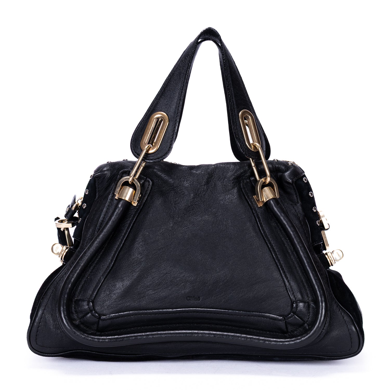 Sac porté épaule Paraty moyen en cuir de veau grainé noir
