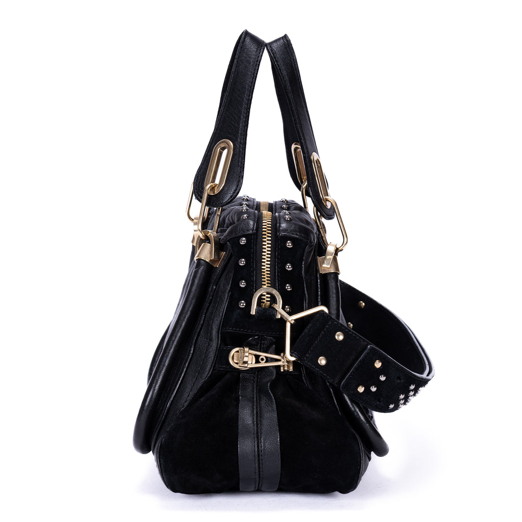 Sac porté épaule Paraty moyen en cuir de veau grainé noir