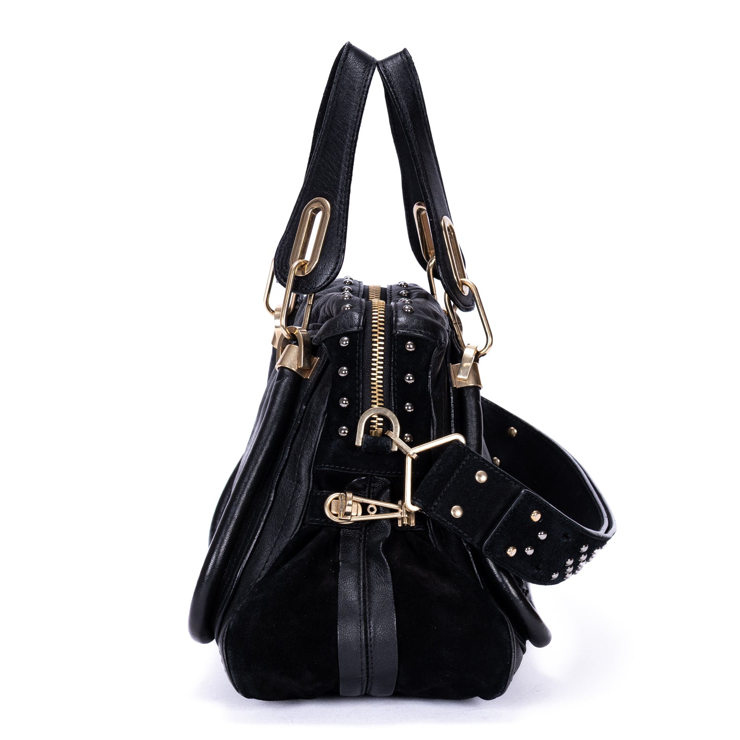 Sac porté épaule Paraty moyen en cuir de veau grainé noir