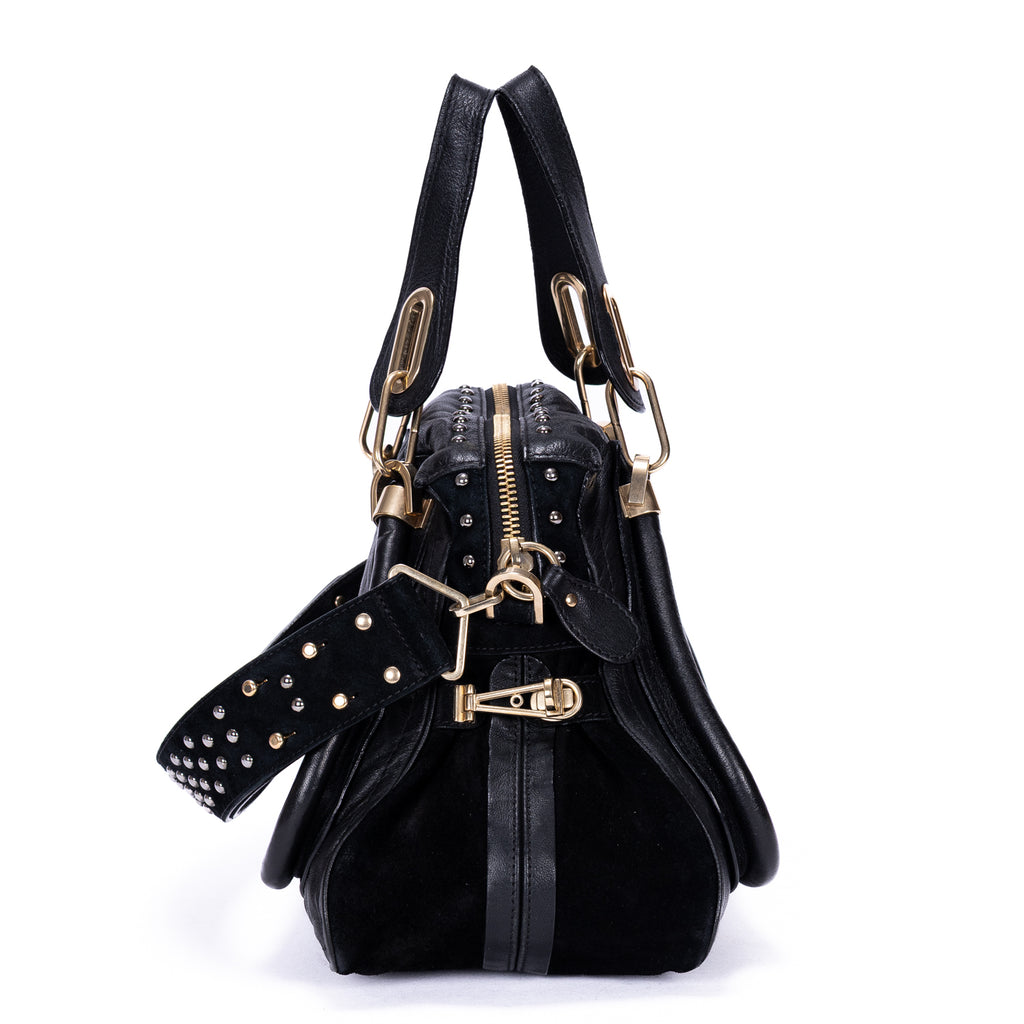 Sac porté épaule Paraty moyen en cuir de veau grainé noir