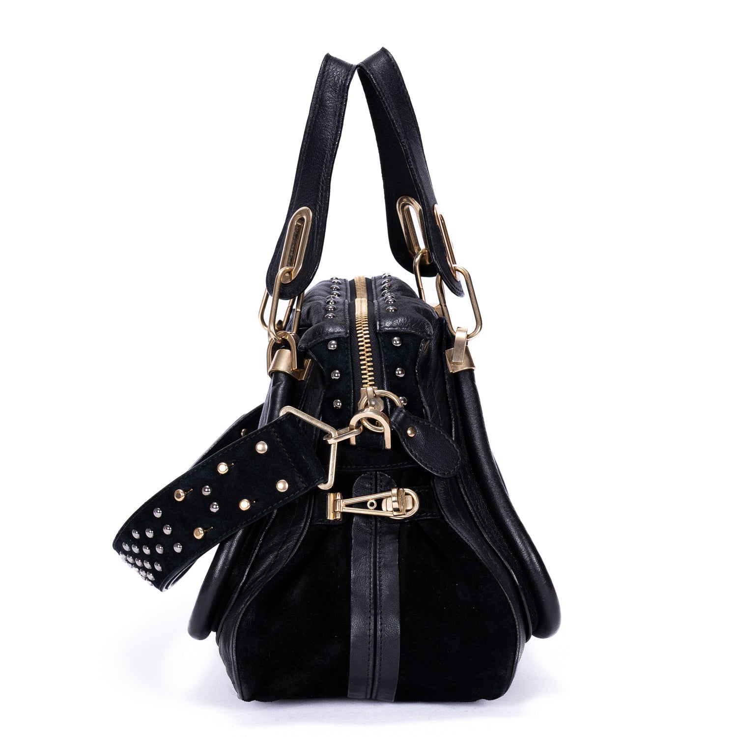 Sac porté épaule Paraty moyen en cuir de veau grainé noir