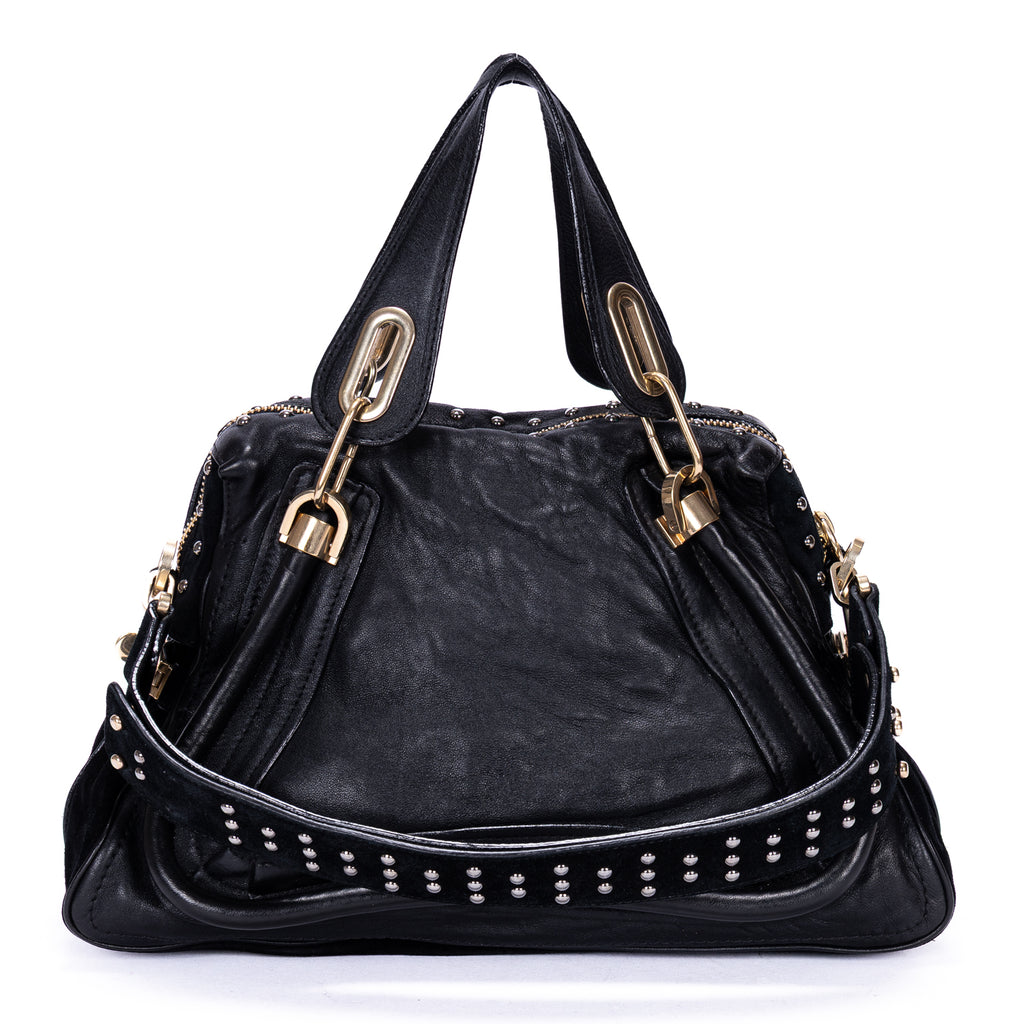 Sac porté épaule Paraty moyen en cuir de veau grainé noir