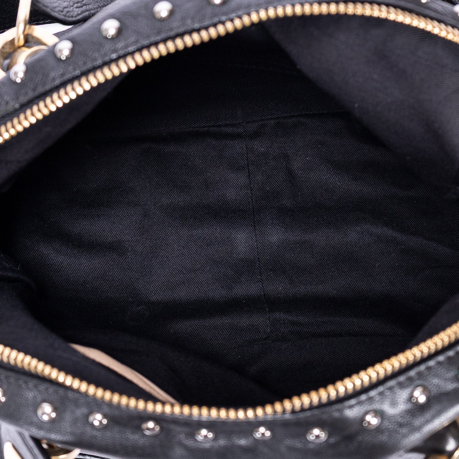 Sac porté épaule Paraty moyen en cuir de veau grainé noir