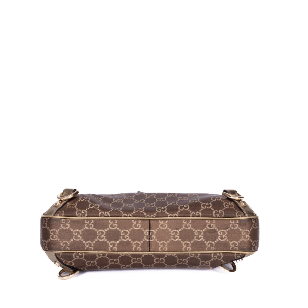 Bolso Abbey de aro D de lona monogram en marrón
