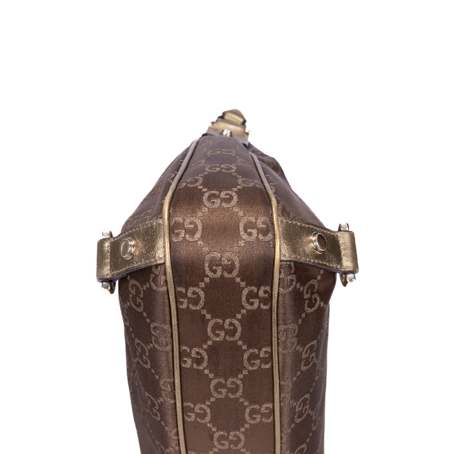 Bolso Abbey de aro D de lona monogram en marrón