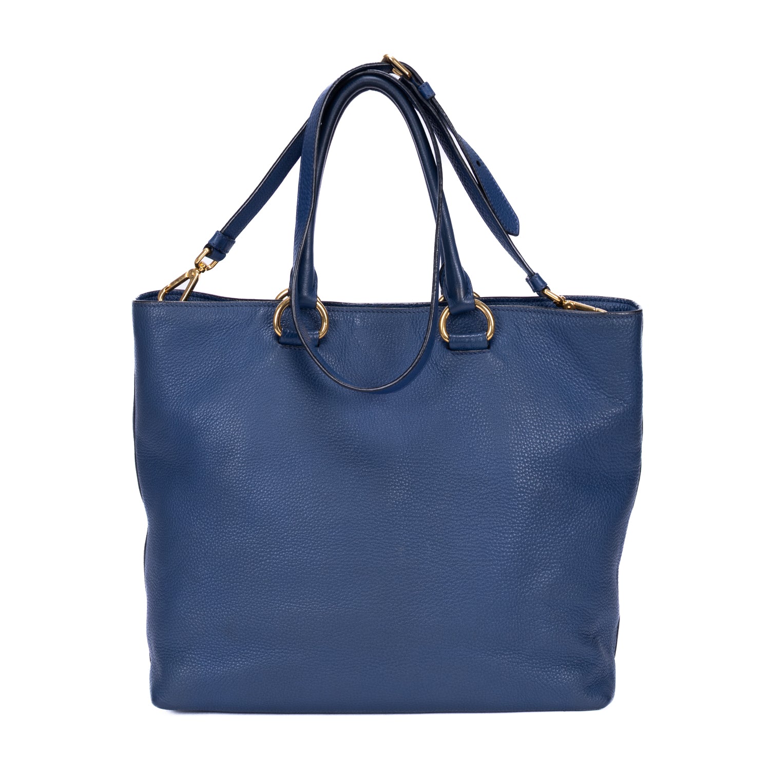 Handbag Classic Tote Blue Vitello Daino Leather