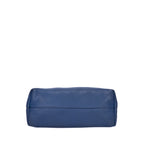 Sac cabas classique en cuir Vitello Daino bleu