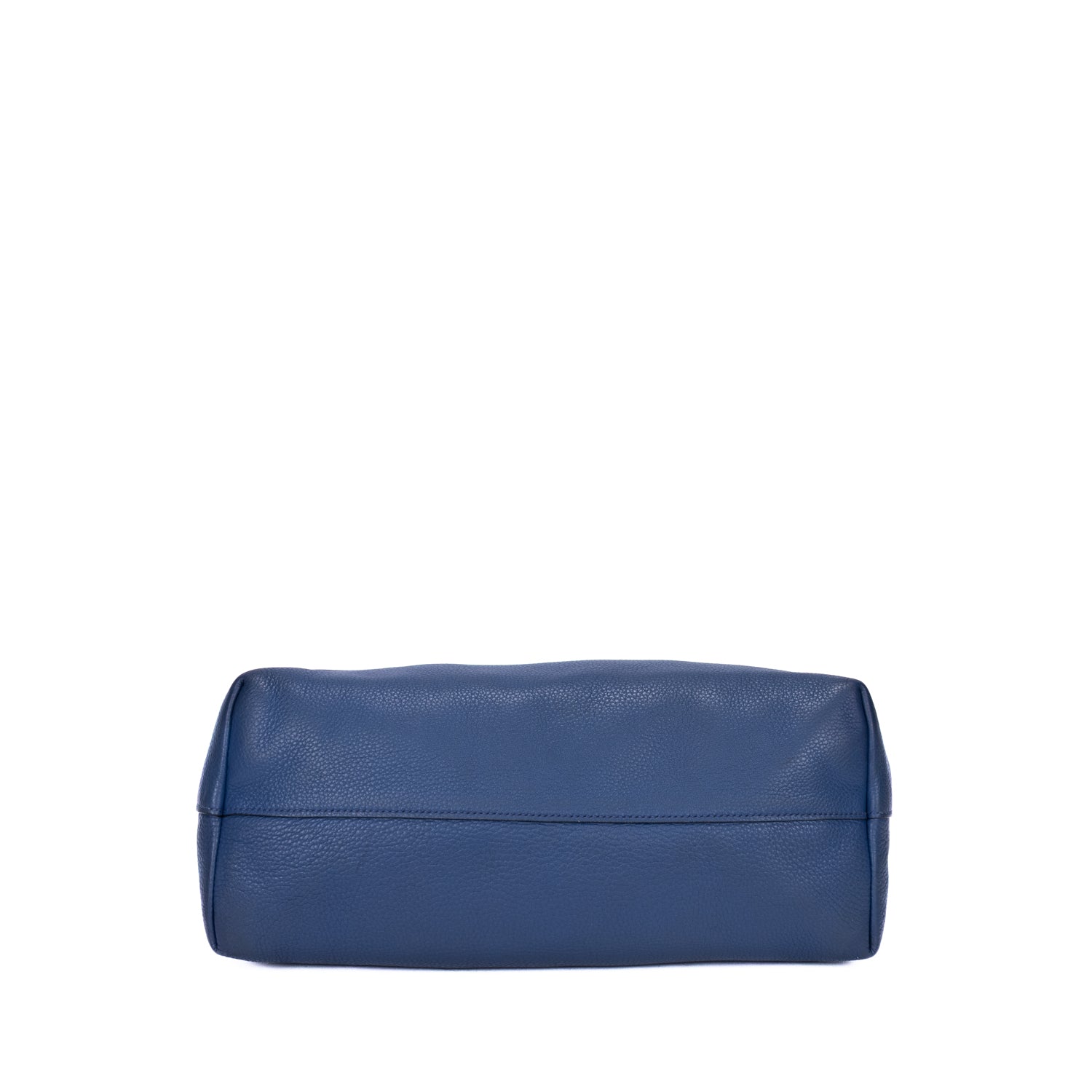 Sac cabas classique en cuir Vitello Daino bleu