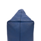 Sac cabas classique en cuir Vitello Daino bleu