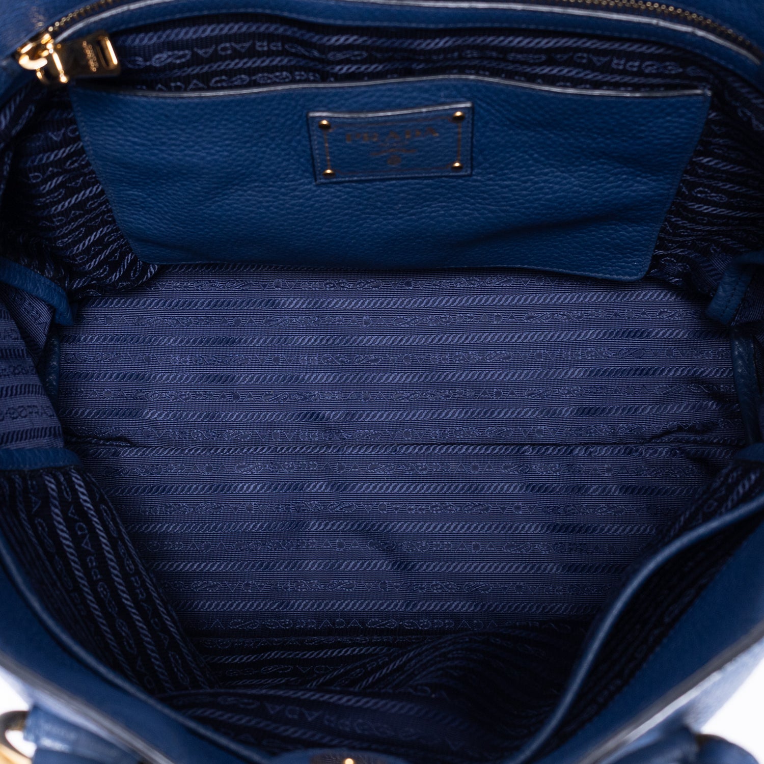 Sac cabas classique en cuir Vitello Daino bleu