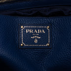 Sac cabas classique en cuir Vitello Daino bleu