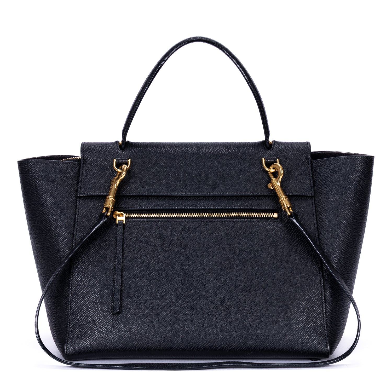 Shoulder Bag Mini Belt Bag Black Grained Calfskin Leather