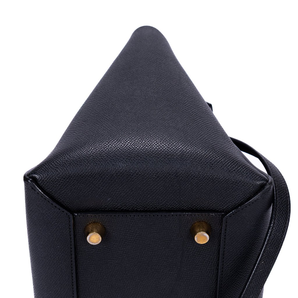 Shoulder Bag Mini Belt Bag Black Grained Calfskin Leather
