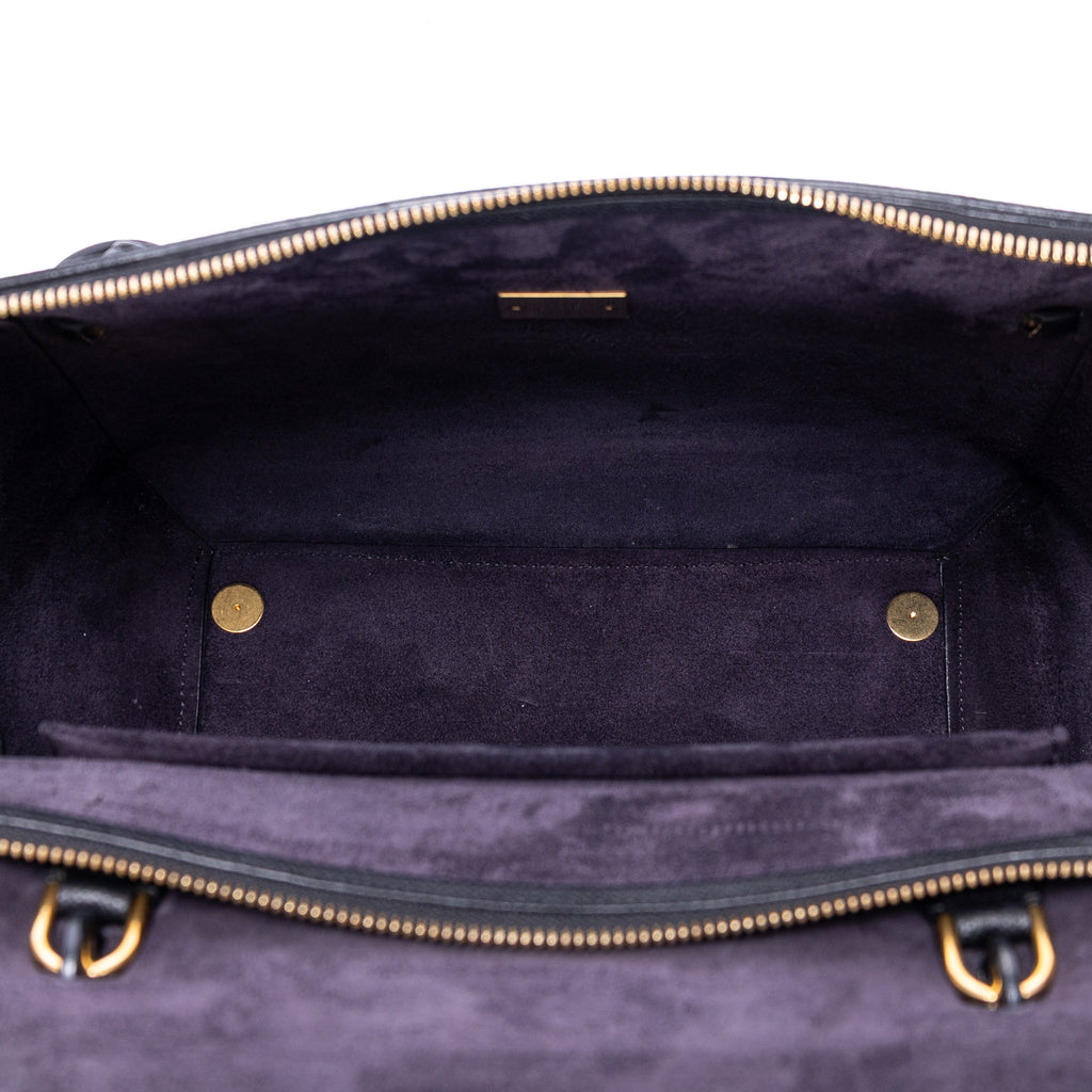 Shoulder Bag Mini Belt Bag Black Grained Calfskin Leather
