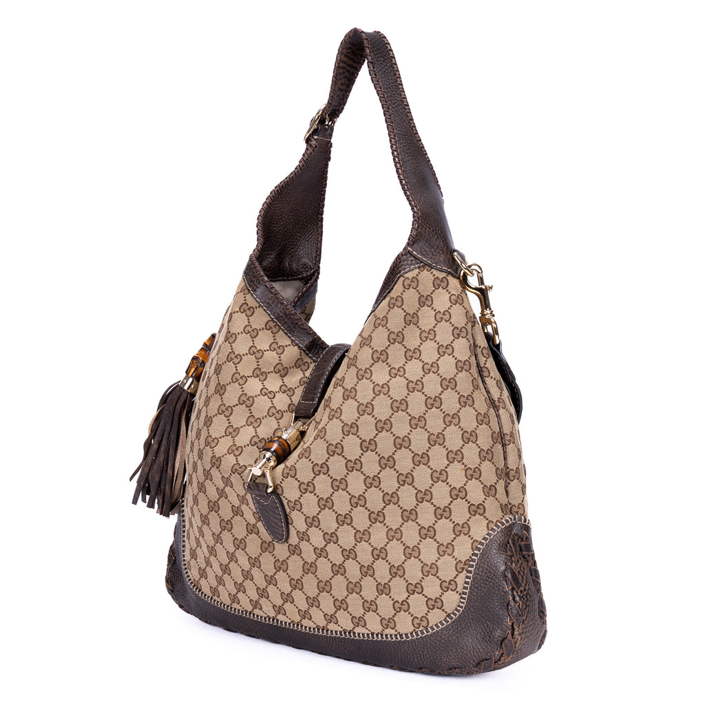 Shoulder Bag New Jackie Hobo Large Dark Brown Monogram Canvas